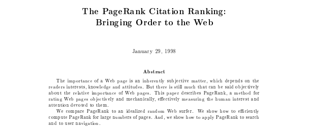 google's mission pagerank
