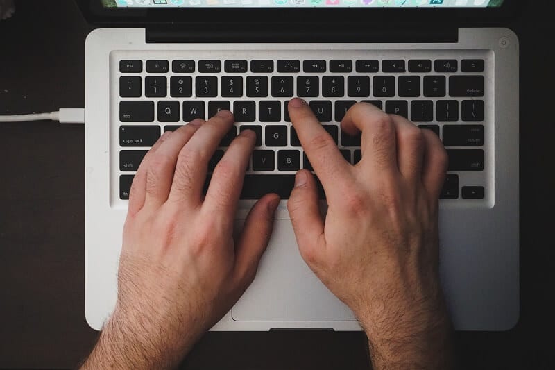 Man writing long form content