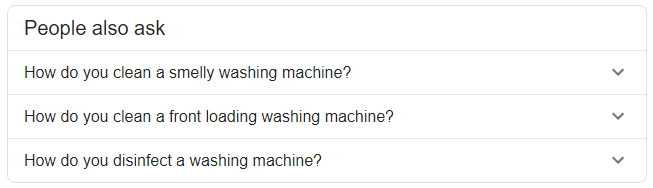 how to clean a washing machine Google snippet