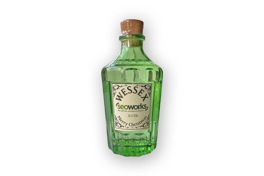 seo works custom gin bottle by wessex distillery