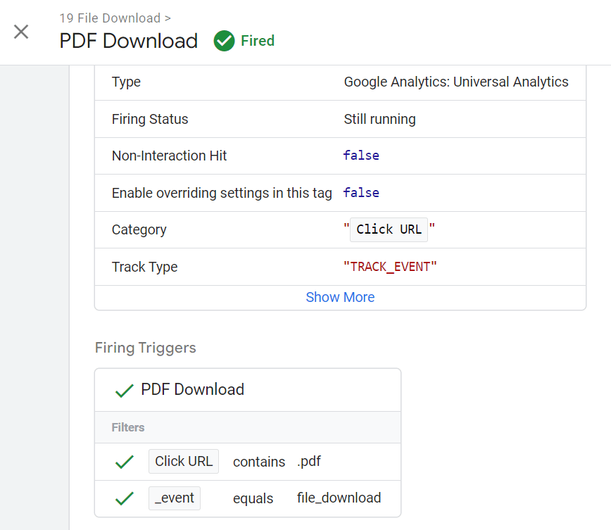 Tracking PDF downloads (step 5 screenshot 2)